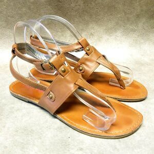 Pink & Pepper Womens Stately  Size 8 Brown  Thong Slingback Sandals